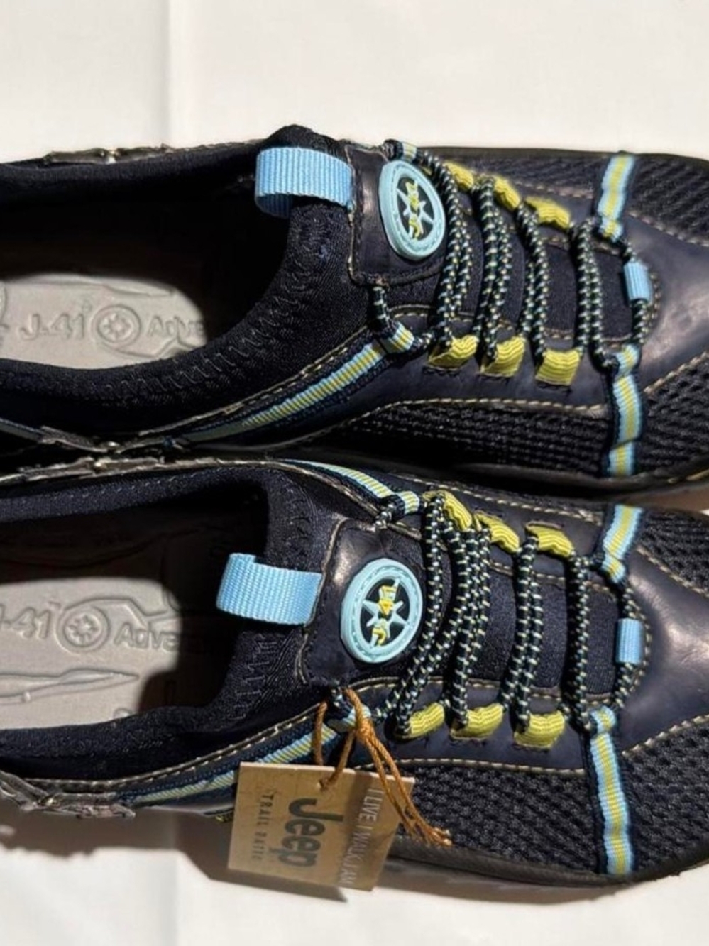 Jeep Navy Sneakers with Light Blue & Yellow Accents